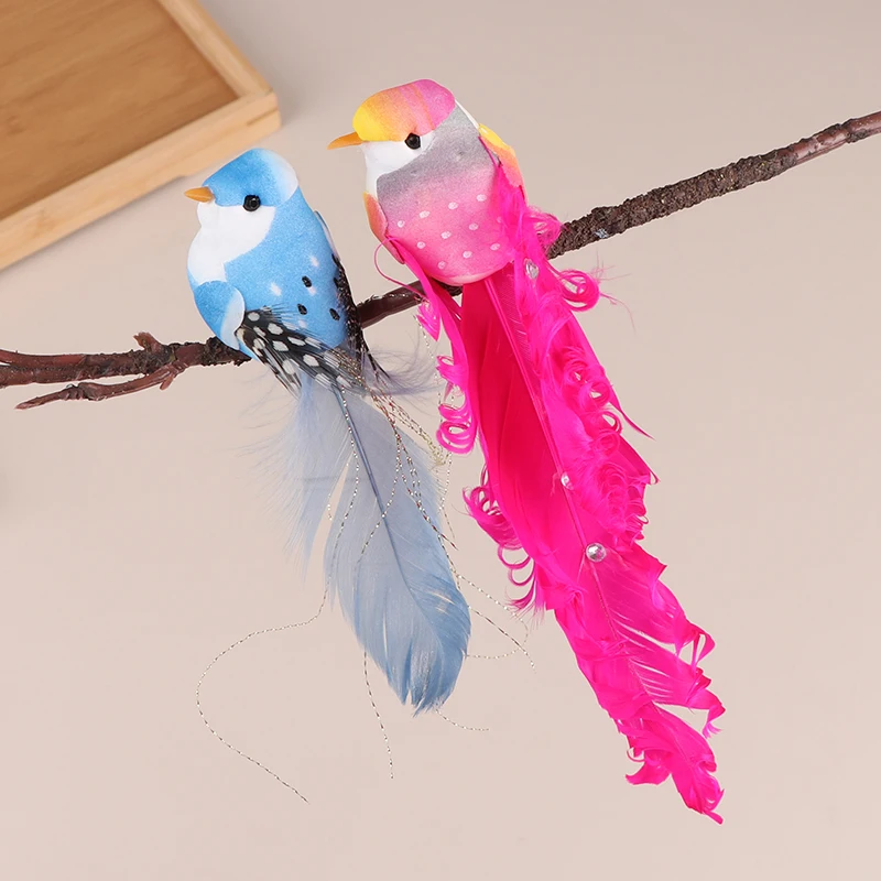 ランダム人工鳥、偽の泡、動物のシミュレーション、羽毛、モデル、DIY、結婚式、家、庭、装飾