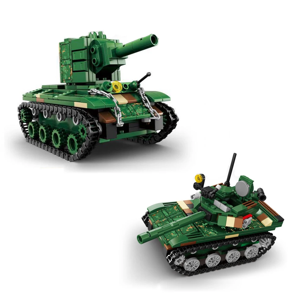 World War China Type 85 Soviet Union KV-2 Tank Military Model Building Block WW2 Army Forces Vehicle Brick Toys For Boys Gifts