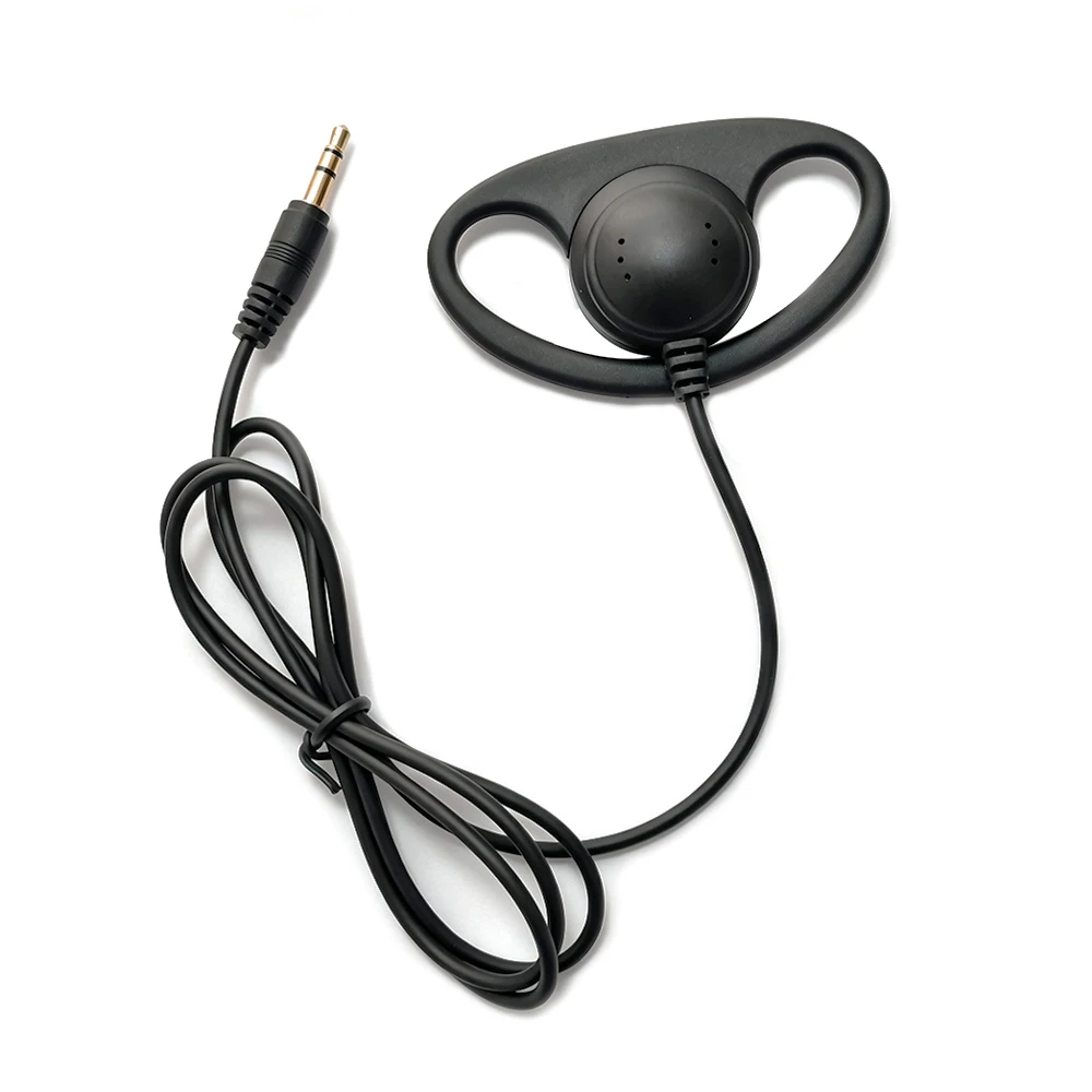 D Shape Soft Ear Hook Earpiece 3.5mm with Noise Reduction 20Hz-20kHz 32Ω Coiled Cord for Laptop PC Android  for Apple Phone