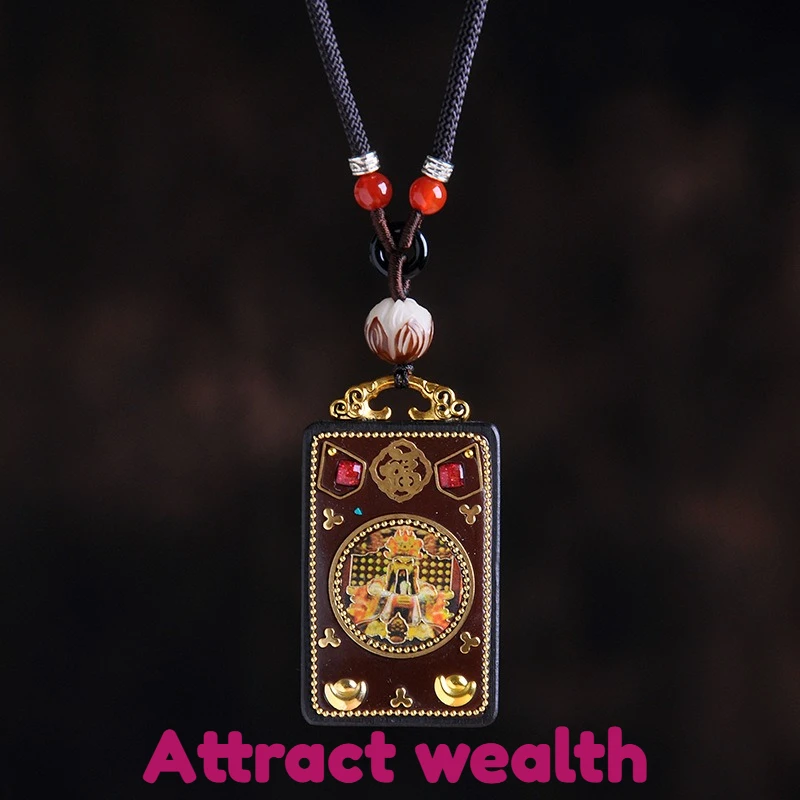 

Подвески из натурального сандалового дерева Танка, черное плетеное ожерелье из веревки, мужские и женские украшения для удачи Мала, йоги, ювелирные изделия для медитации