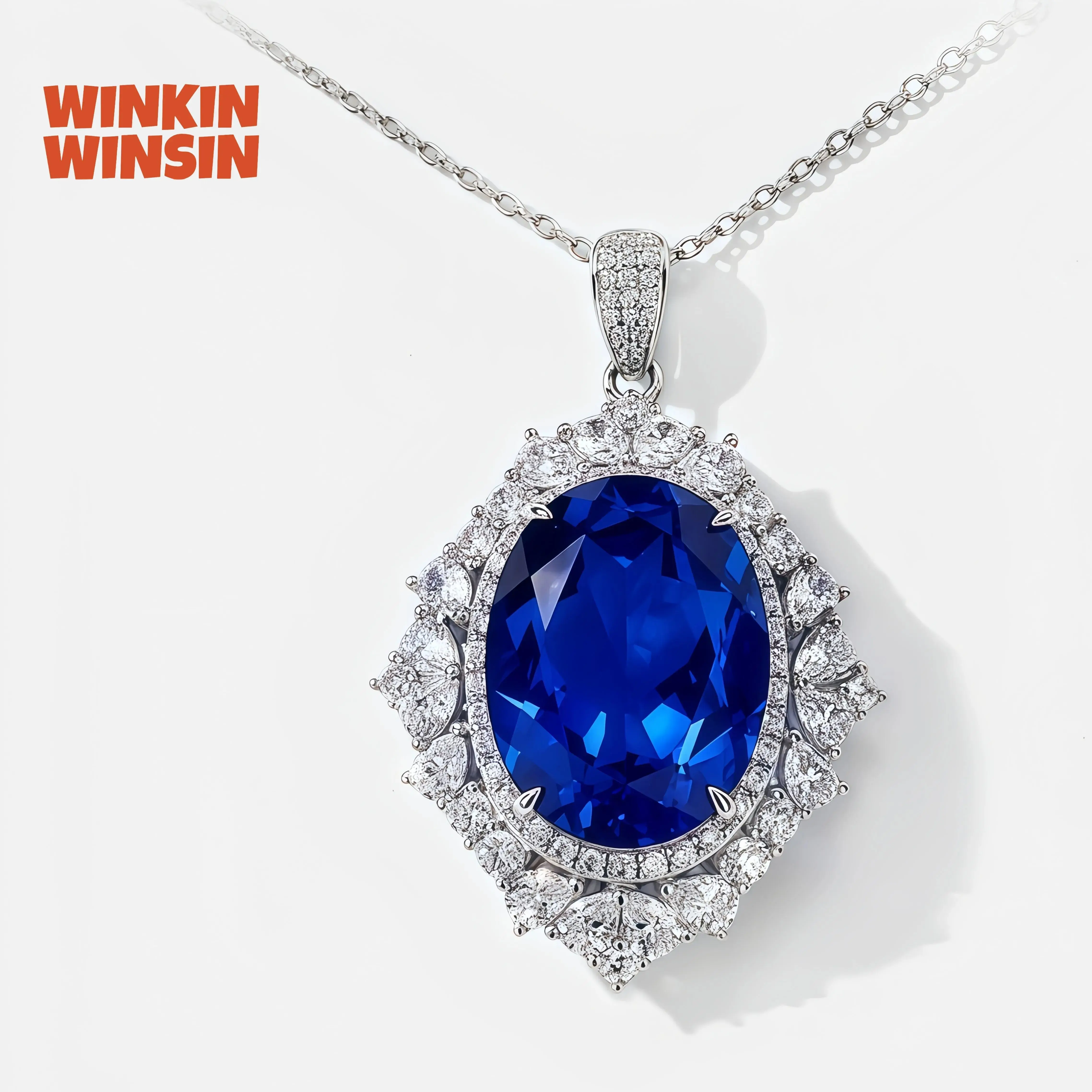 

Бренд WINKIN WINSIN MST, высокое качество, искусственный сапфир, выращенный в лаборатории, высокоуглеродистые бриллиантовые подвески-капельки, женские ожерелья, ювелирные изделия