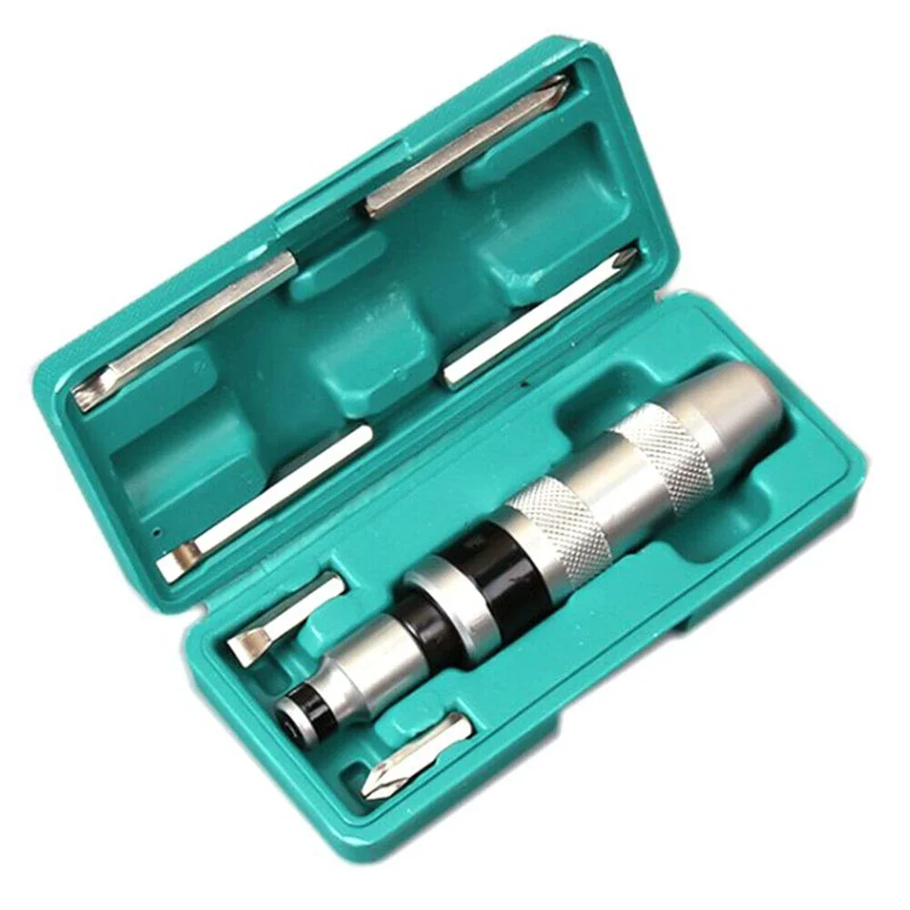 Portable Non-Slip Handle Impact Screwdriver Bit Set with 6Pcs CR-V Impact Driver Screwdriver Bit Loosening Frozen Bolts Tool