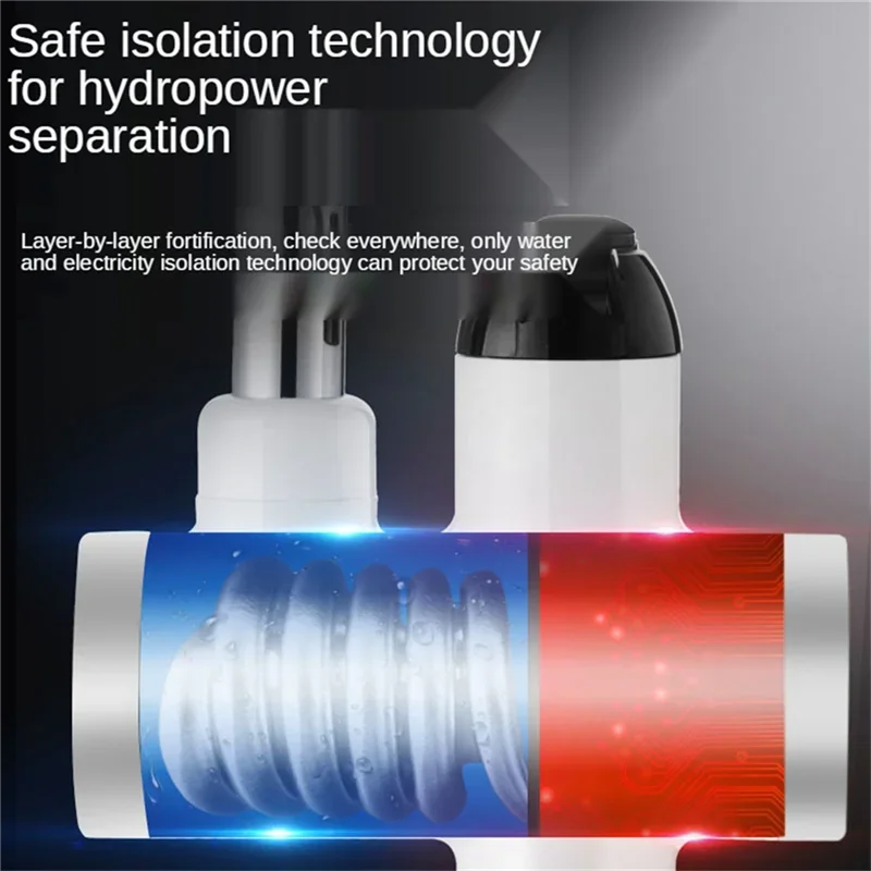 Calentador de agua instantáneo, grifo eléctrico de agua caliente para cocina, grifo calentador, grifo de calefacción en frío, calentador de agua sin tanque, enchufe europeo, corte de pelo T