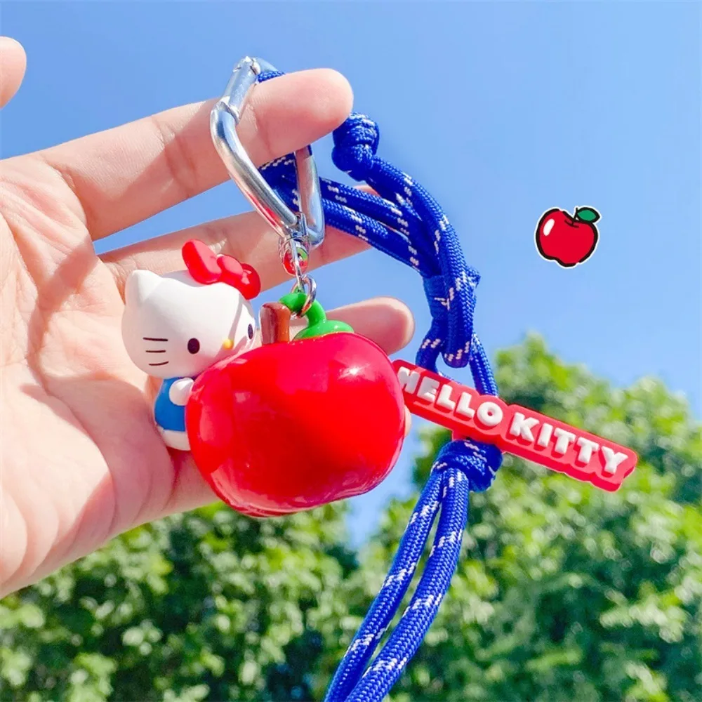 Sanrio Authentic Hello Kitty Denim Bow Series Keychain Cute Bag Pendant Car Key Chain Girl Phone Lanyard Charm Hanging Chain view 5