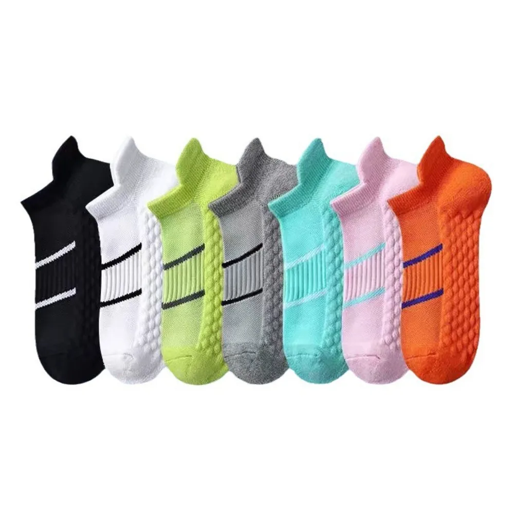 

5Pairs Elastic Patchwork Ankle Thin Socks Anti-slip Breathable Striped Invisible Socks Sports Socks Men's Tube Socks Boy
