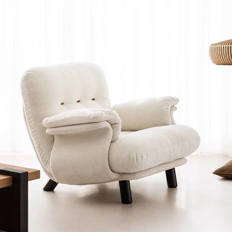 Medieval cream style, white sofa chair lazy type, straight row high-footed sofa creativity