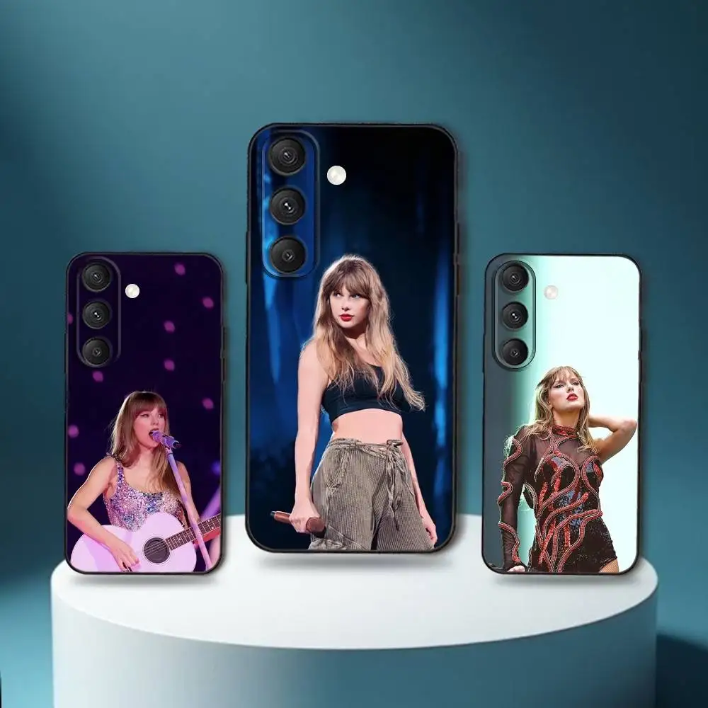 

S-Swift Singer T-Taylor Phone Case For Samsung S25,S24,S23,S22,S21,S20,S10,Ultra,Plus,Lite,FE,Soft Silicone Black Cover