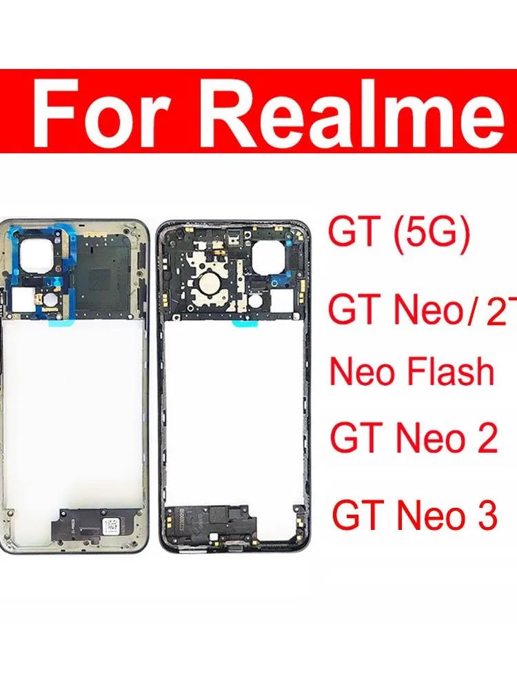 Obudowa środkowej ramki dla Realme GT Neo 3 Neo 2 2T GT NEO Flash 5G Uchwyt środkowej ramki z bocznymi przyciskami głośności Części — zdjęcie produktu 7