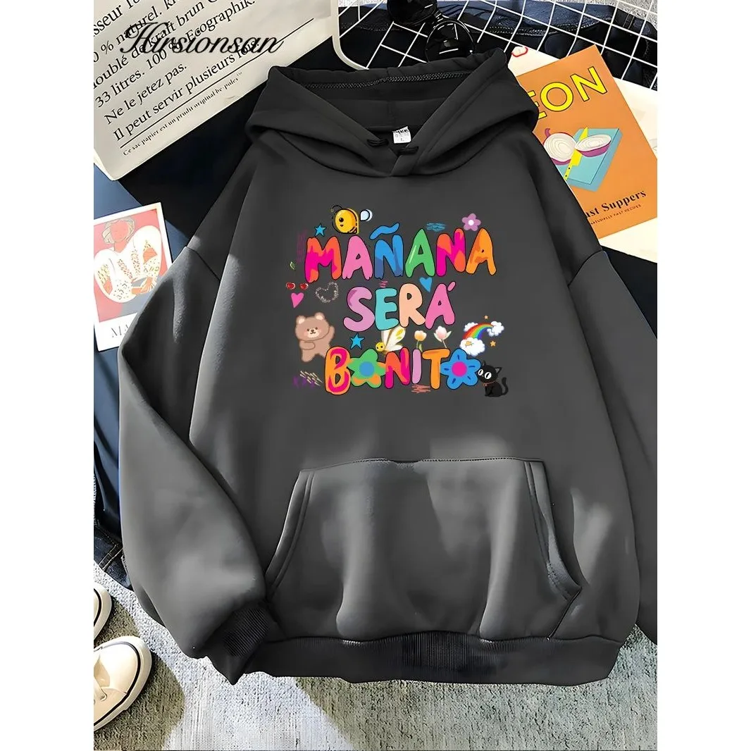 Hirsionsan レディース ソフト ウォーム スウェットシャツ レインボー レター プリント カジュアル 快適 レディース イルト ファイオナブル ストリートウェア