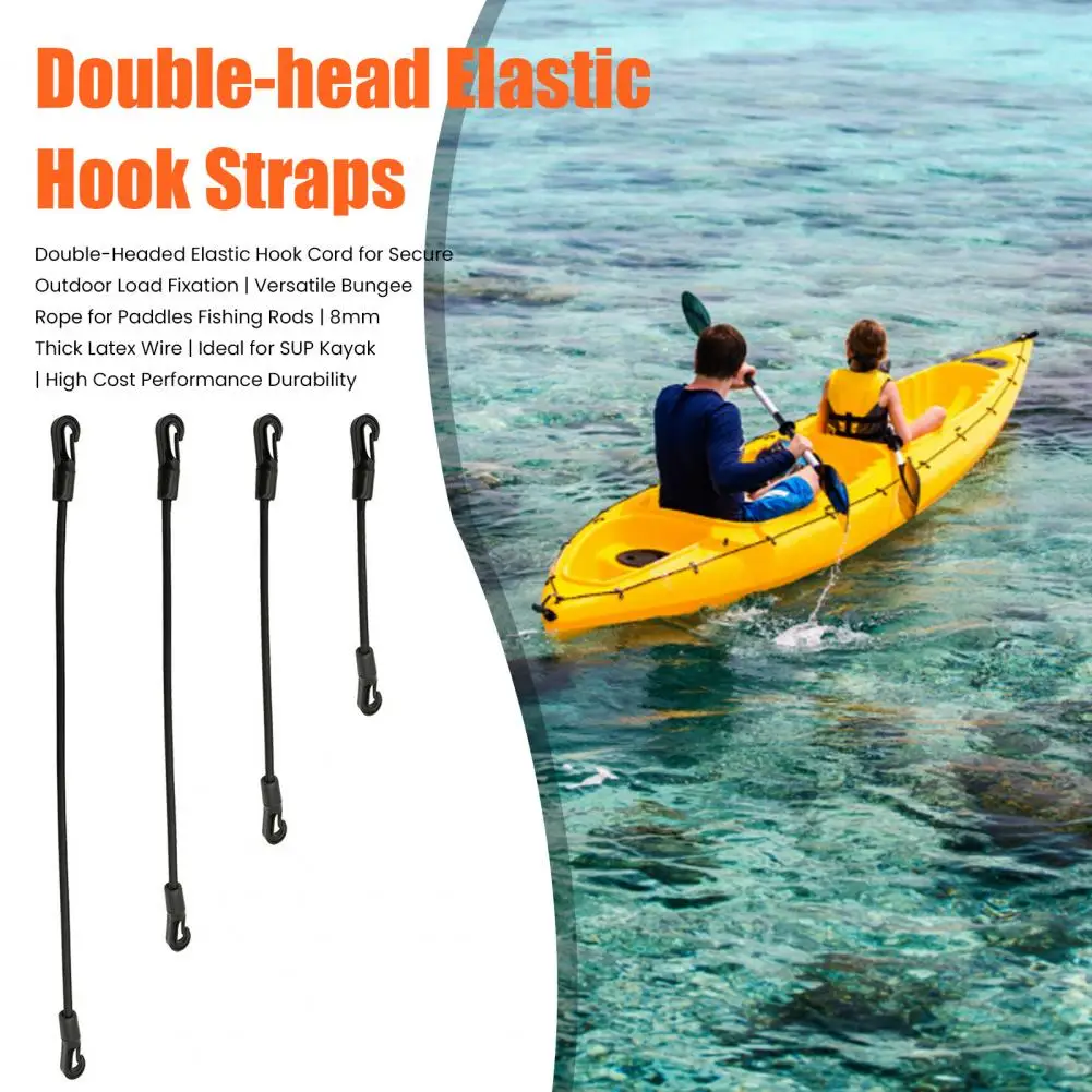 

Регулируемый банджи-шнур с крючками, двуглавая эластичная веревочная стяжка для надежного крепления, ремни с крючками для кемпинга на открытом воздухе для каяков