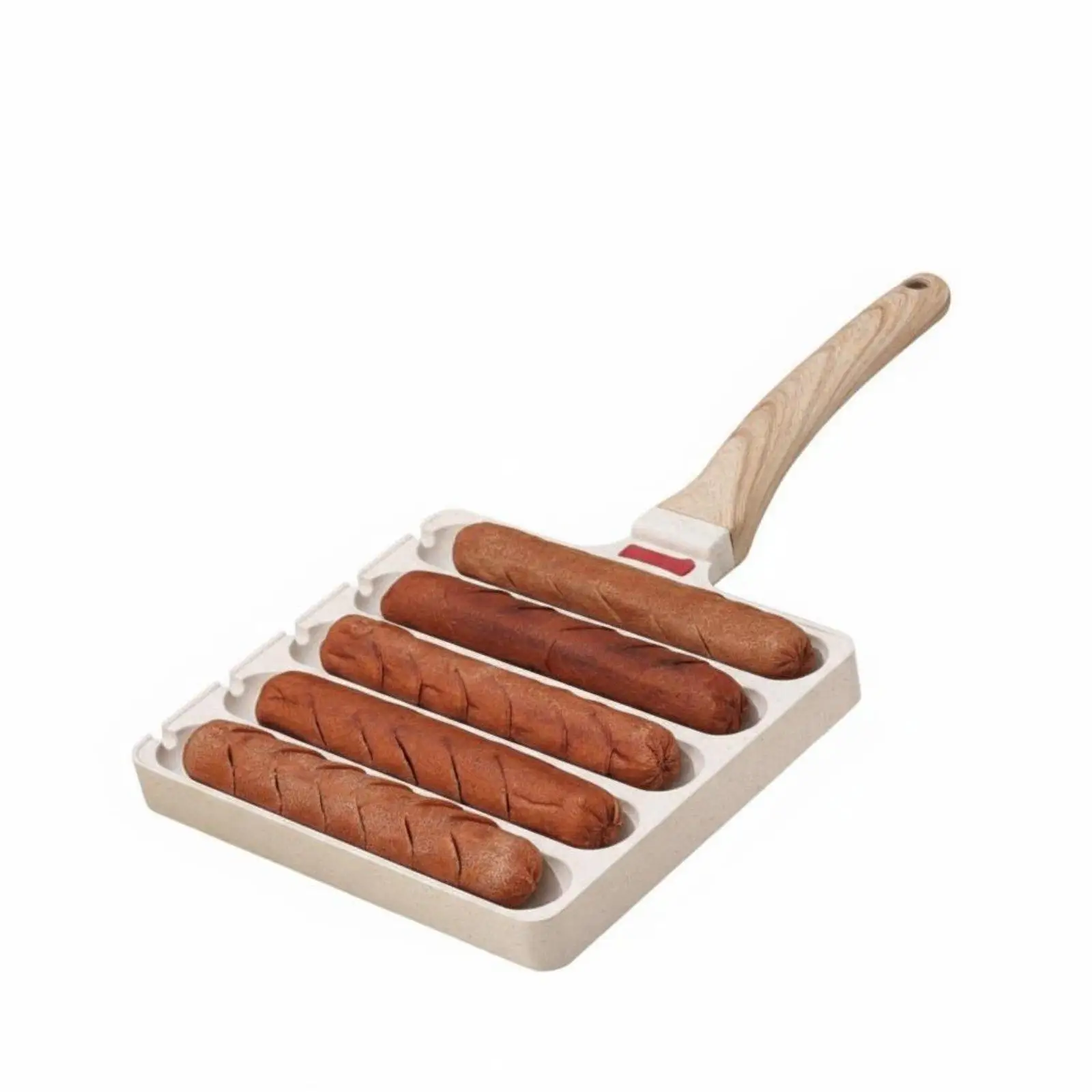 5-Slot Hot Dog Skillet Non Multi-Compartment Hot Dog Pan Nonstick Frankfurter Grill Pan for Campers, Camping, Outdoor, Travel