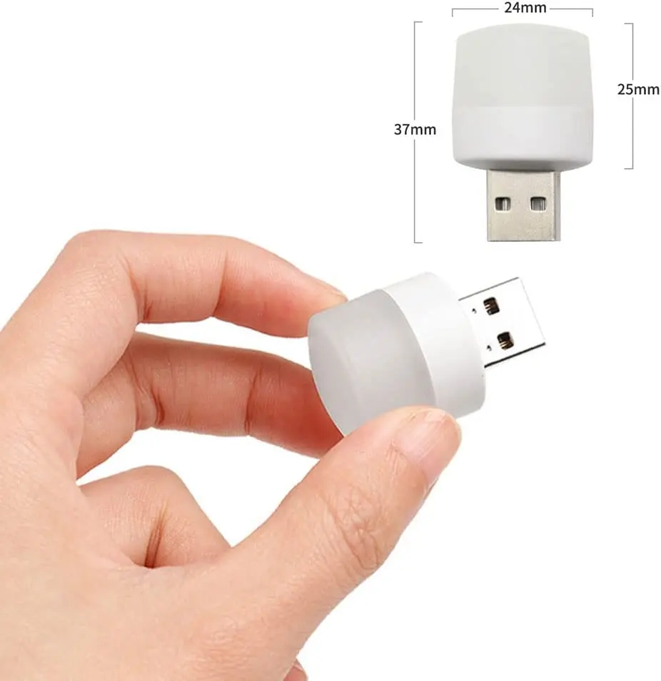 USB Night Light Mini LED Night Light USB Plug Lamp Power Bank Charging USB Book Lights Small Round Reading