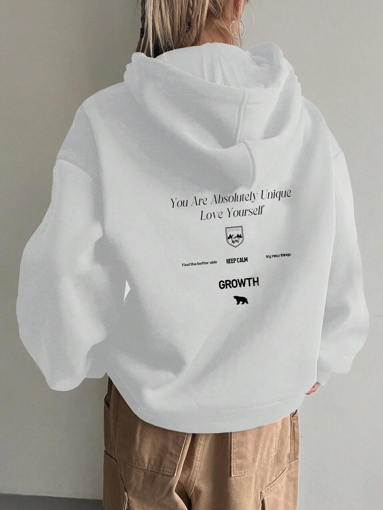 You Are Absolutely Unique Love Yourself print women\'s loose fitting hoodie fleece new simple fashion versatile women\'s clothing