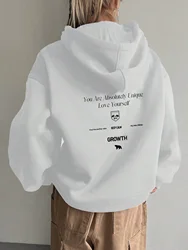 You Are Absolutely Unique Love Yourself print women's loose fitting hoodie fleece new simple fashion versatile women's clothing