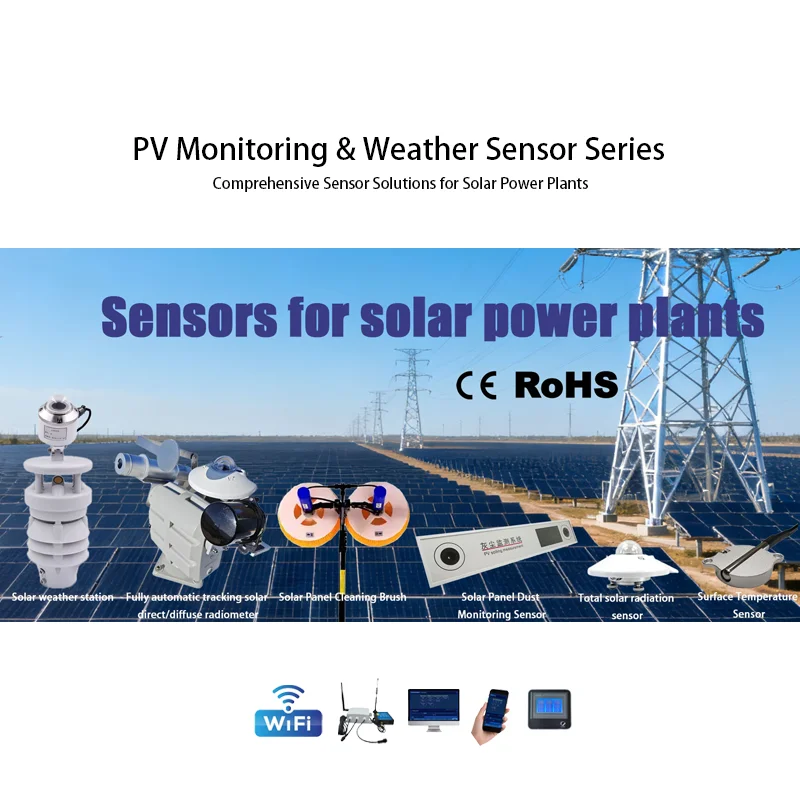 CE RoSh Automatic Solar Monitoring and Cleaning System Solar Farm Photovoltaic Power Station Weather Station Sensor Kit