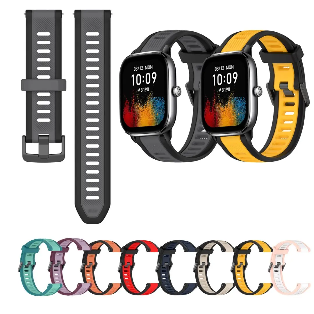 

Сменный спортивный силиконовый ремешок 20 мм для Huami Amazfit GTS 2 2E 3 4 Mini Neo, ремешок для умных часов