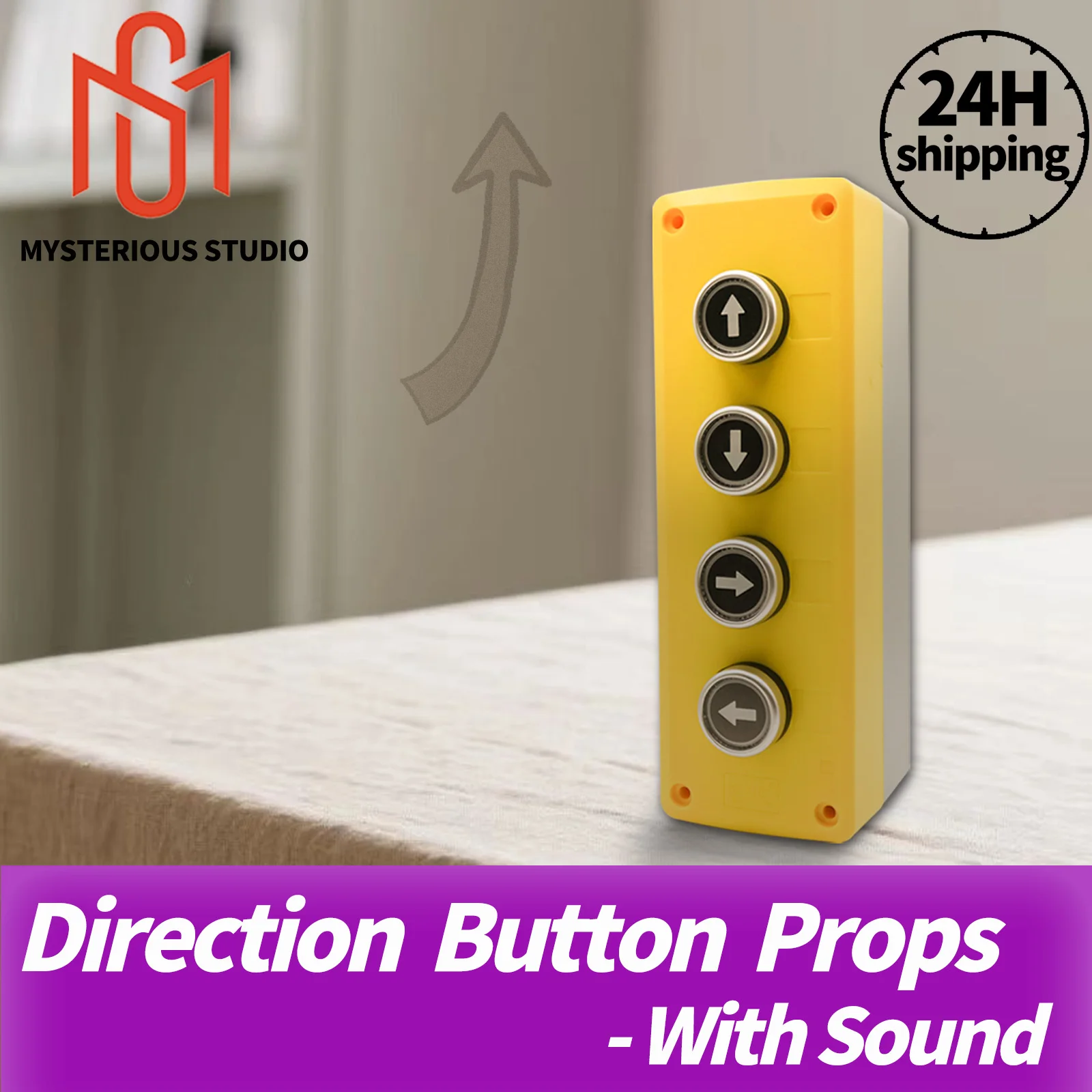 

Mysterious Studio Secret Room Escape Game Mechanism Props Electronic Puzzle superb 1987 GY Direction Button Key Box with audio