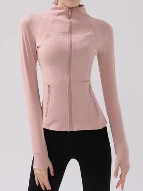 Outdoor Autumn Winter Yoga Long-Sleeve Jacket Slim-Fit Casual Sports Jacket Stand-Up Collar Running Quick-Dry Fitness