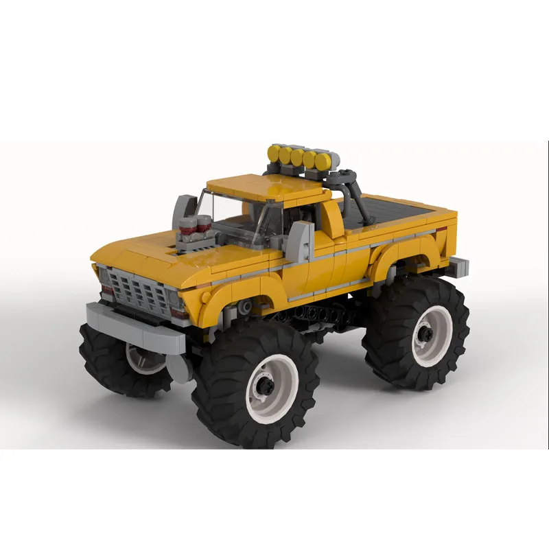 MOC- 124677   Petit bloc de construction de course de voiture F250, modèle 606 PartsMOC, bloc de construction créatif pour enfants garçons, jouet cadeau d'anniversaire