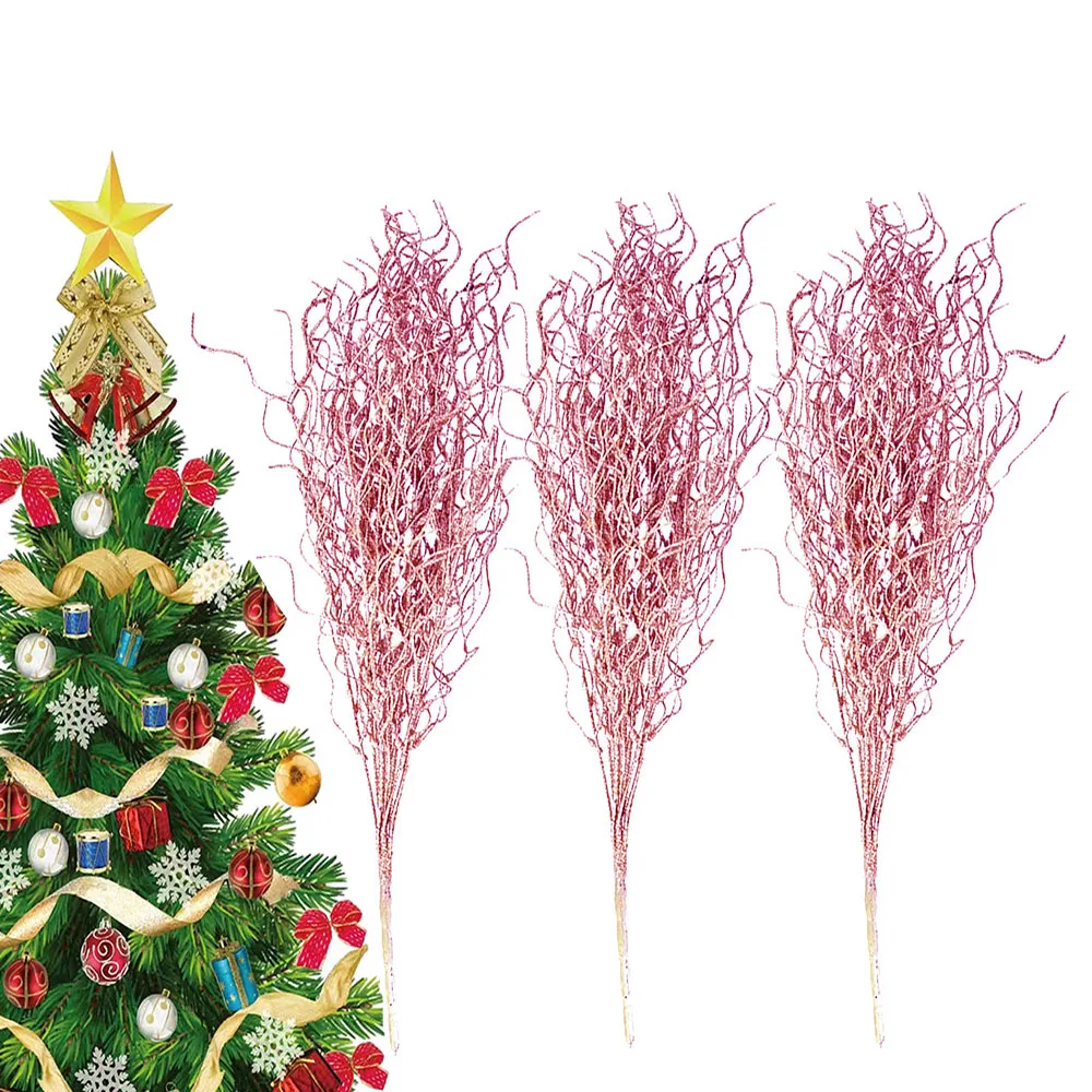 

3Pcs Artificial Asparagus Christmas Tree Decorations DIY Flower Arrangements Home Decor Holiday Party Background Supplies