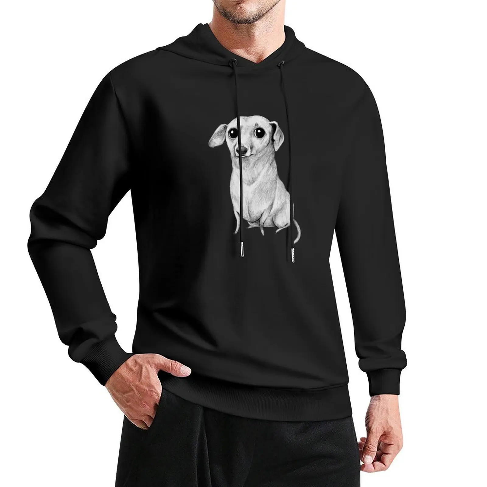 Monochrome Dachshund Pullover Hoodie men's coat men's clothing men clothing hoodies and sweatshirts new