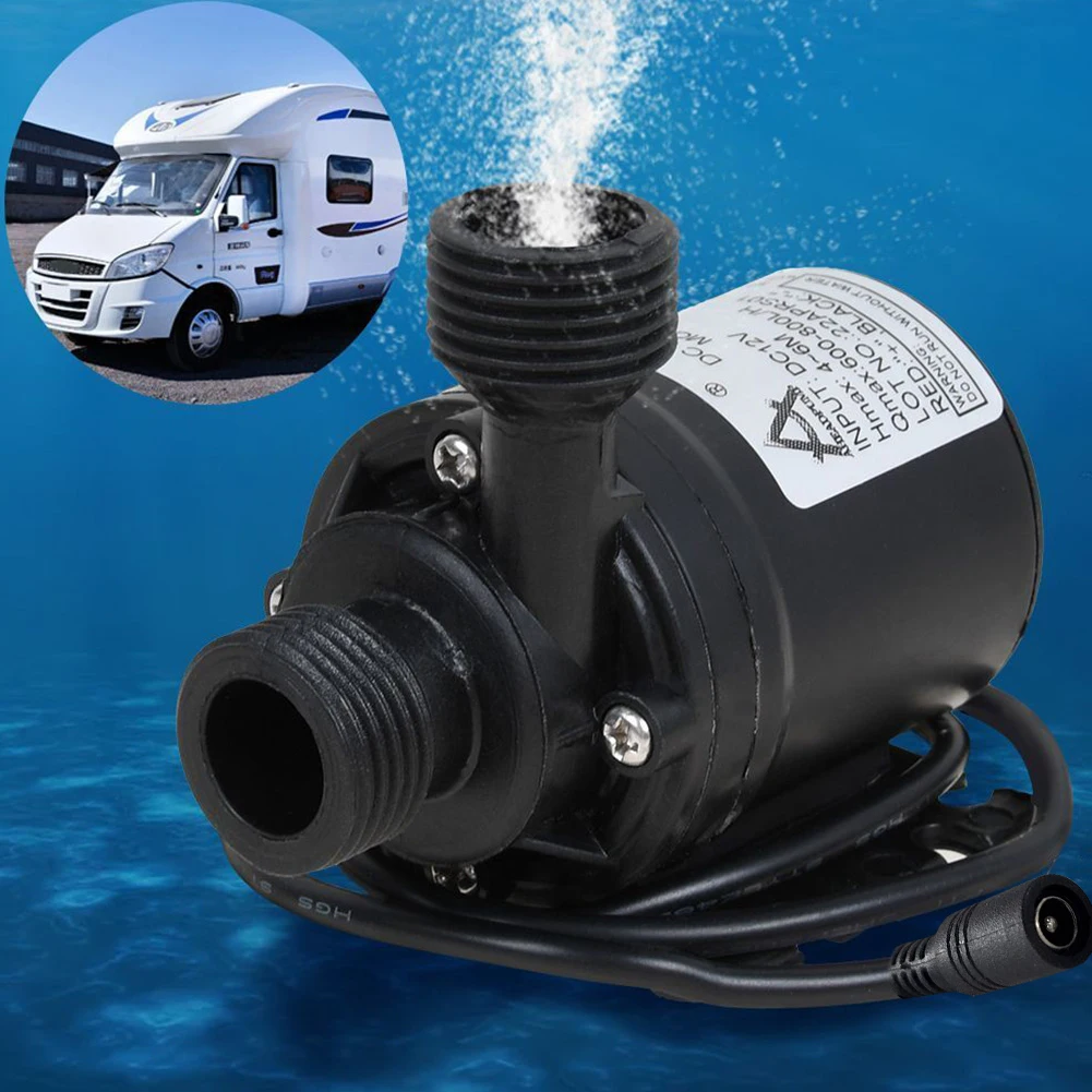 

Garden High Pressure Pump DC 12V Submersible Pump 800L/H Brushless Water Pump IP68 Waterproof Low Noise High Performance Lift 5M