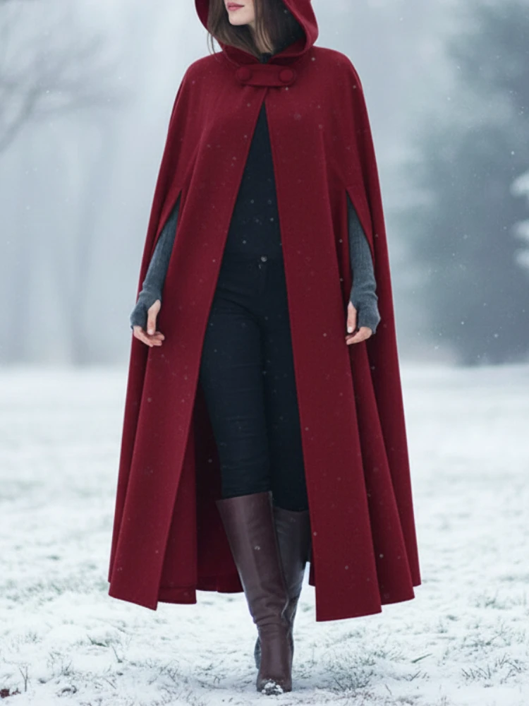 

Осень-зима 2029, накидка, плащ ZANZEA, женские длинные пальто с капюшоном, стильные свободные однотонные пончо, куртки, верхняя одежда, пальто для косплея, большие размеры