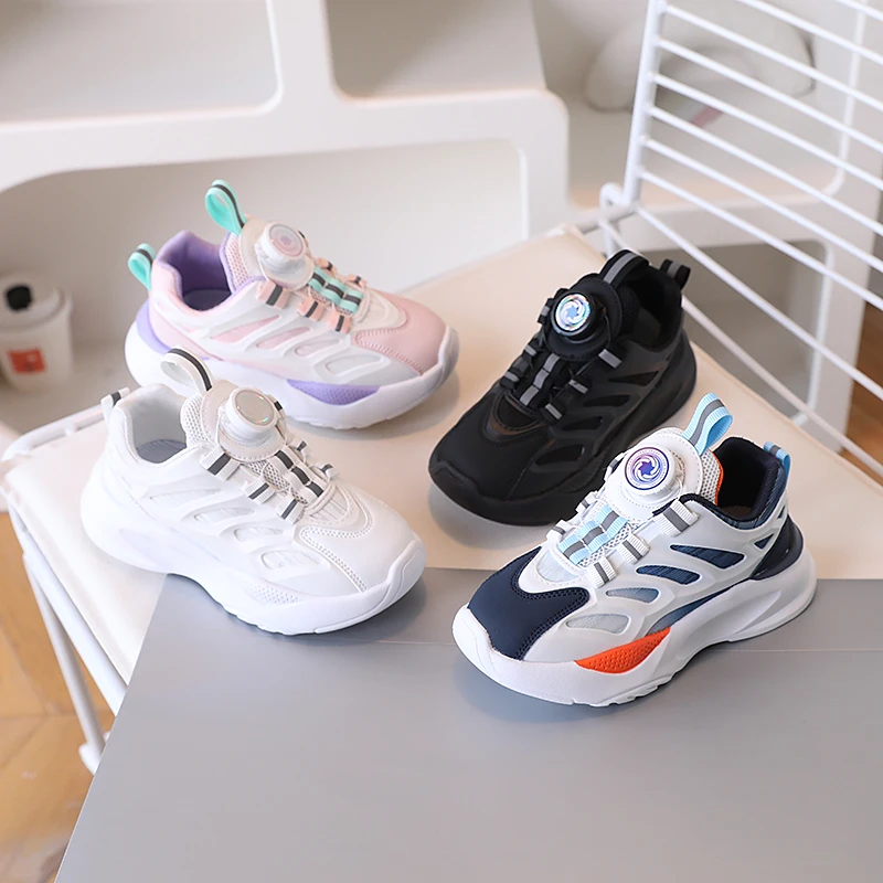 2025 أحذية رياضية للأطفال ربيع الخريف نمط جديد تنفس شبكة أحذية رياضية الدانتيل متابعة الأوسط كبير الاطفال المرأة احذية الجري #6