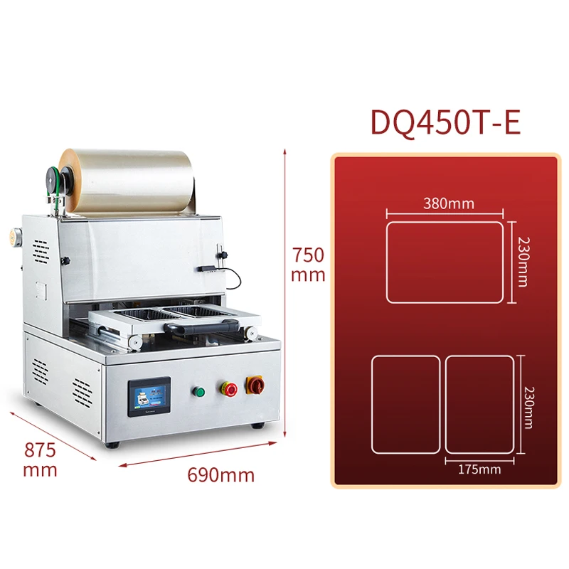 1,8 kW Desktop-Frischhalteverpackungsmaschine Kommerzielle Frischhalteverpackung für rohes und kaltes frisches Fleisch, Steak 220 V