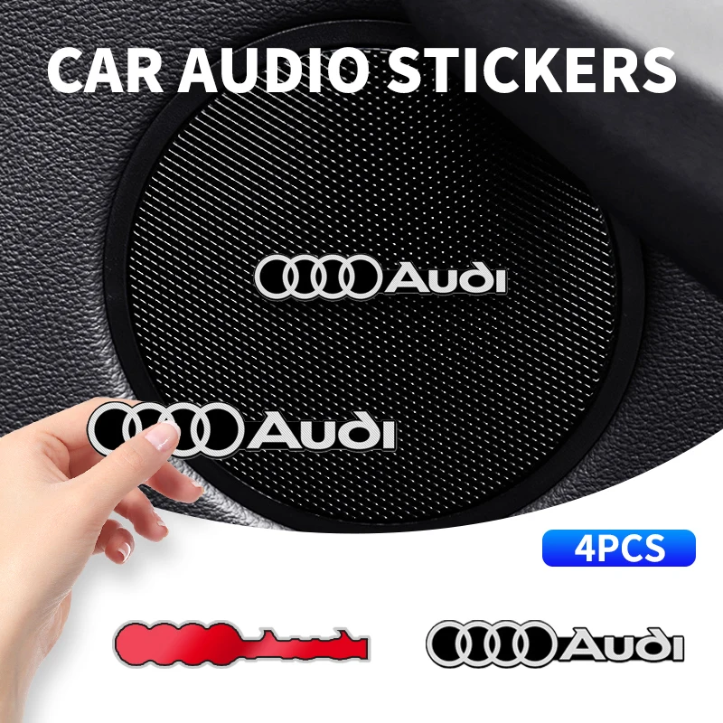 

Car Styling 3D Metal alloy Speaker Audio Stickers Badge Emblem Decal For Audi A3 A4 A5 A6 A7 A8 Q3 Q5 Q7 Q8 Car Accessories