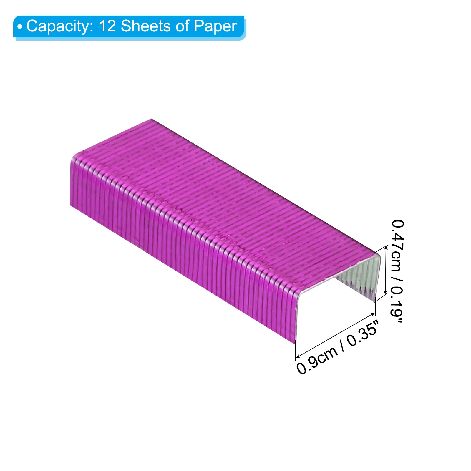 Imagem -02 - Mini Grampo de Metal para Grampos Grampos Rosa Vermelha Escritório e Papelaria Escolar Suprimentos de Encadernação 10 16 Polegada Comprimento 6000 Pcs Pacote de 6