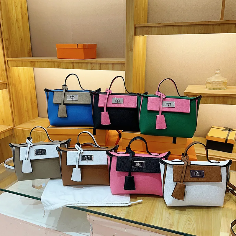 

2024 new handbag bag women's bag foreign trade fashion Kelly bag women's hand shoulder cross body bucket bag