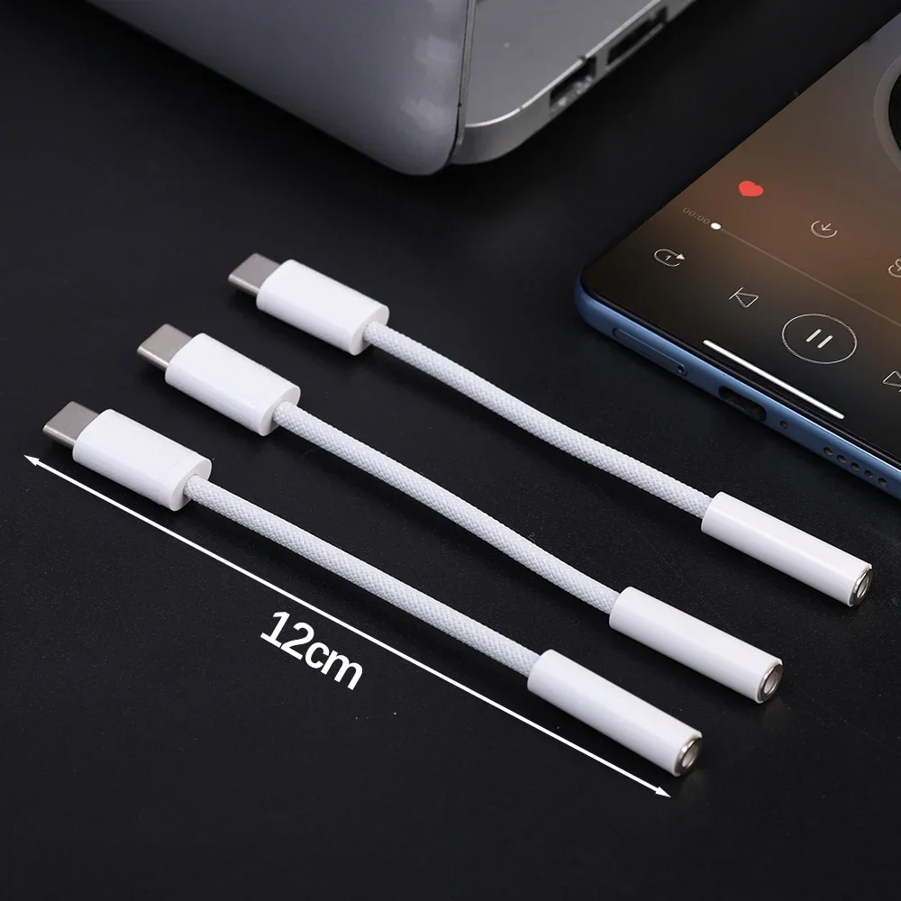 USB Type C Male To 3.5MM Female Aux Cable Headphone Adapter For iPhone 15 iPad Samsung Tablet Laptop Audio Converters Line