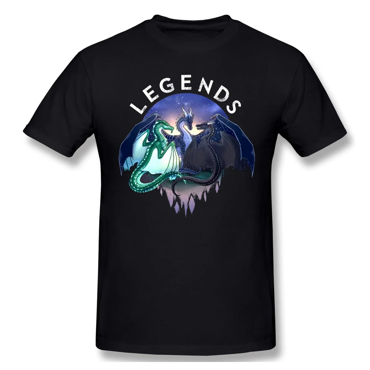 Darkstalkers T-Shirts for Men Wings Of Fire - Legends - Fathom, Darkstalker, Clearsight Funny Crewneck Cotton T Shirt vintage