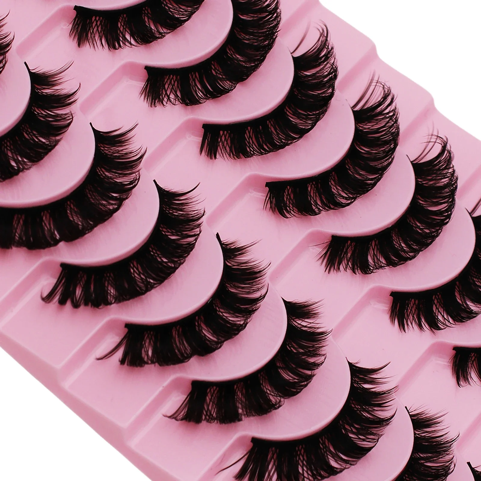 30Pairs/3Pack Russian Strip Lashes D Curl ciglia finte Look naturale Fluffy Volume Wispy Russian Lashes effetto 3D ciglia finte