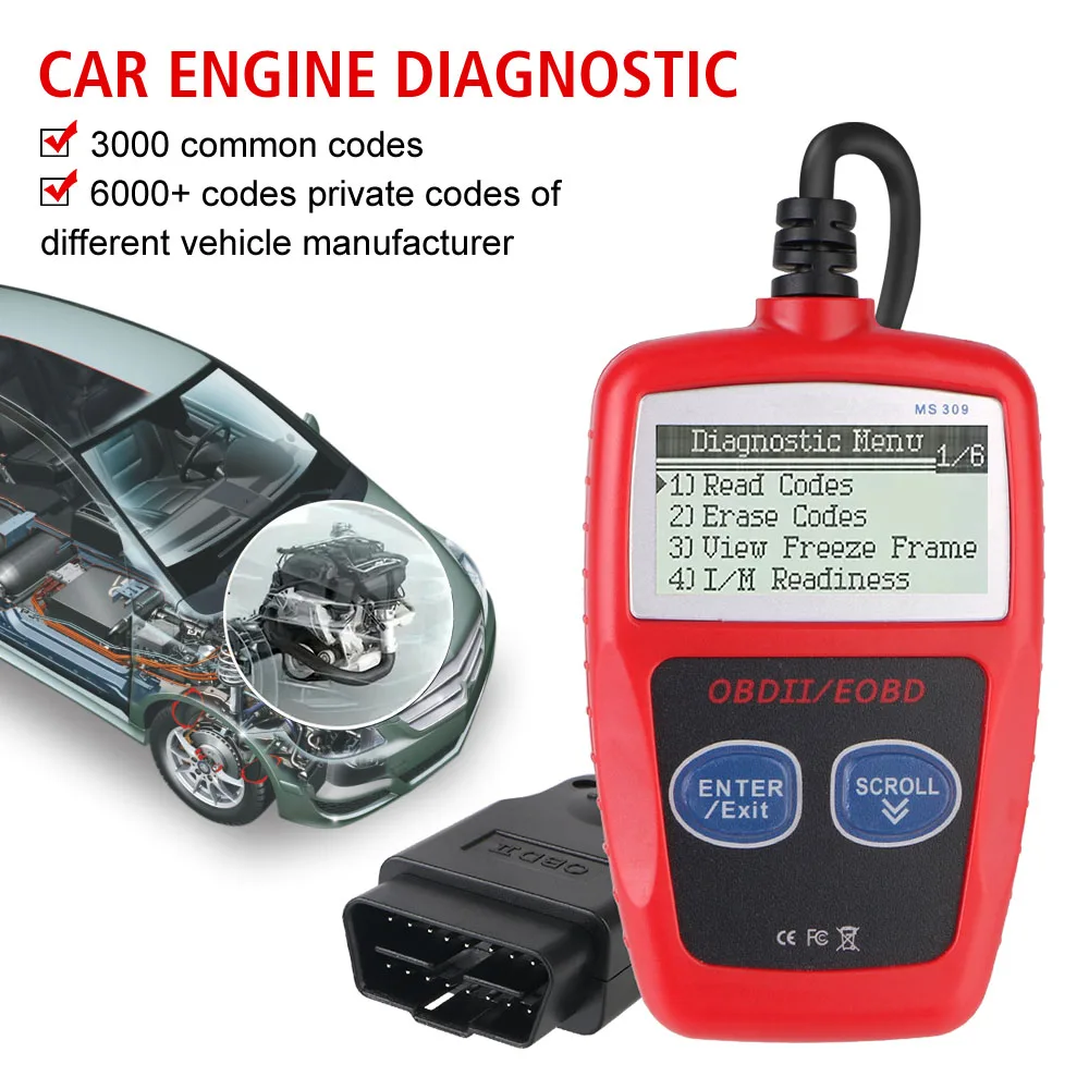 Universal Version Fault Code Clear Auto Accessories Digital Display OBD2 Code Reader Car Diagnostic Tools OBD 2 Scanner