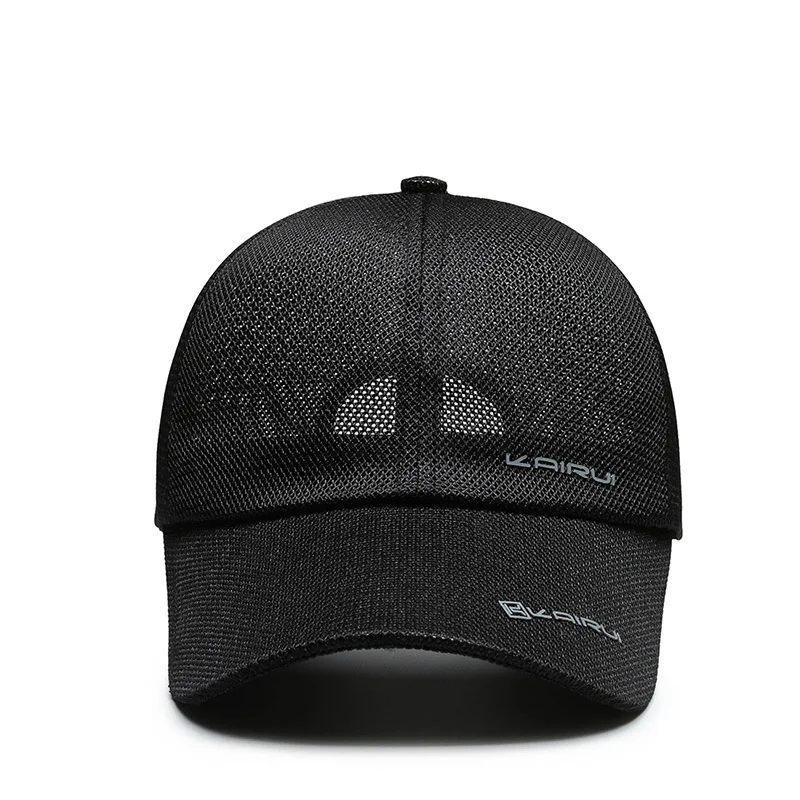 Men\'s Summer Mesh Baseball Cap Middle-aged and Elderly Outdoor Sports Sunscreen Hat Letter Breathable Travel Sun Hat Hiking Hat