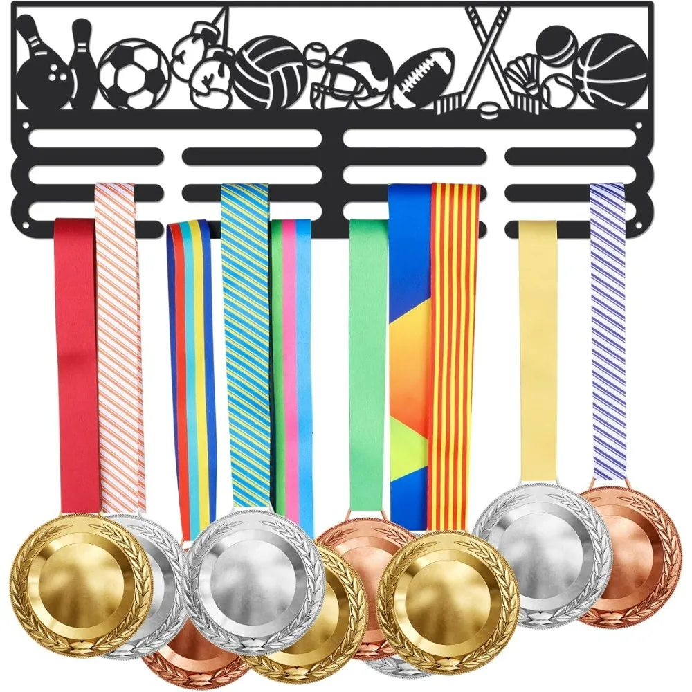 Basketball Medal Holder Display Hanger Football Medal Hooks Display Golf Bowling Ball Medal Hook for Rugby Volleyball Award