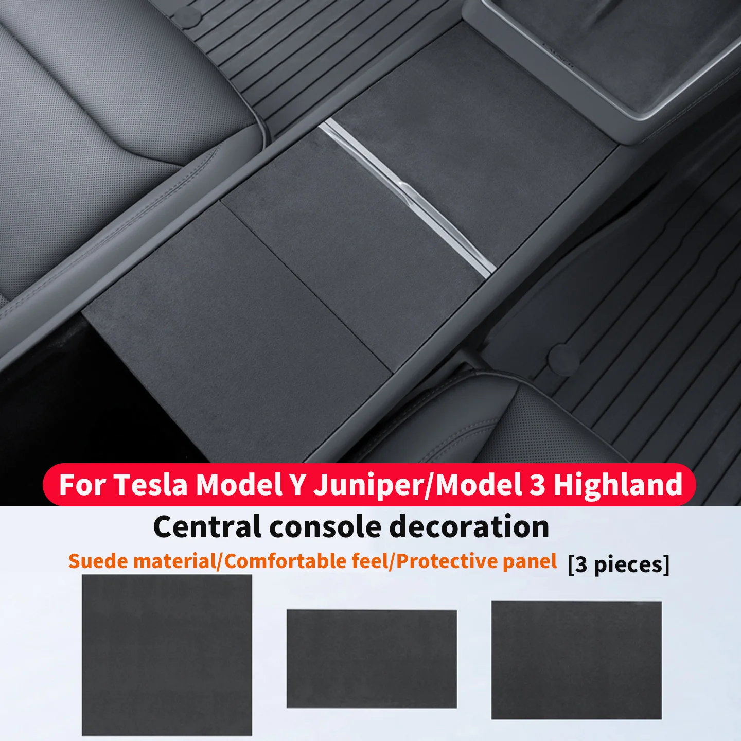 لتزيين لوحة كوب الماء ذات التحكم المركزي لـ Tesla Model Y Juniper/Model 3 Highland، طبقة حماية مقاومة للخدش. 3 قطع