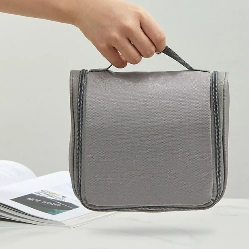 

Foldable Travel Cosmetic Bag Large Capacity Waterproof Carabiner Folding Wash Bag Portable Wet-Dry Compartments Travel Wash Bag