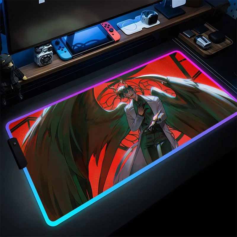 RGB Mouse Pad Smooth Flexible Rubber Gamer PC Computer O-omniscient R-readers Viewpoint Anime Keyboard Pad LED Luminous Mousepad