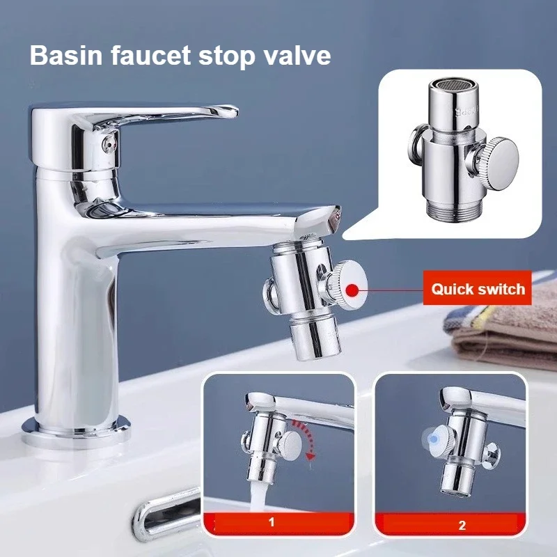 One-button Water Stop Valve Kitchen Bathroom Faucet Anti-leakage Repair Magic Tool Anti-dripping Repair Switch Valve Joint 1pc