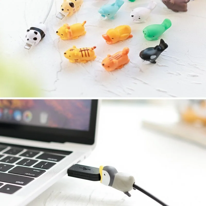 Nuovo Cartoon Animal Cable Protector Usb Line auricolare Cable Protector Charger Cartoon Bite Data Line Protector Cable Organizer