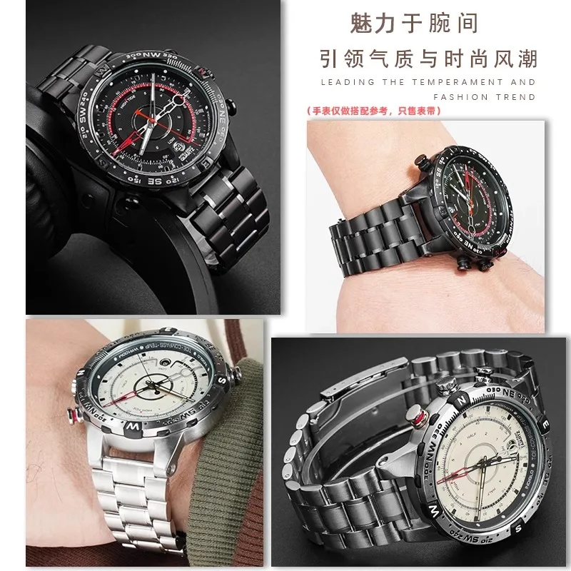 الفولاذ المقاوم للصدأ حزام الساعات ل TIMEX T2N720 T2N721 T2N739 TW2V48900 TW2V48900 سلسلة 24*16 مللي متر ساعة رجالي حزام سوار معدني
