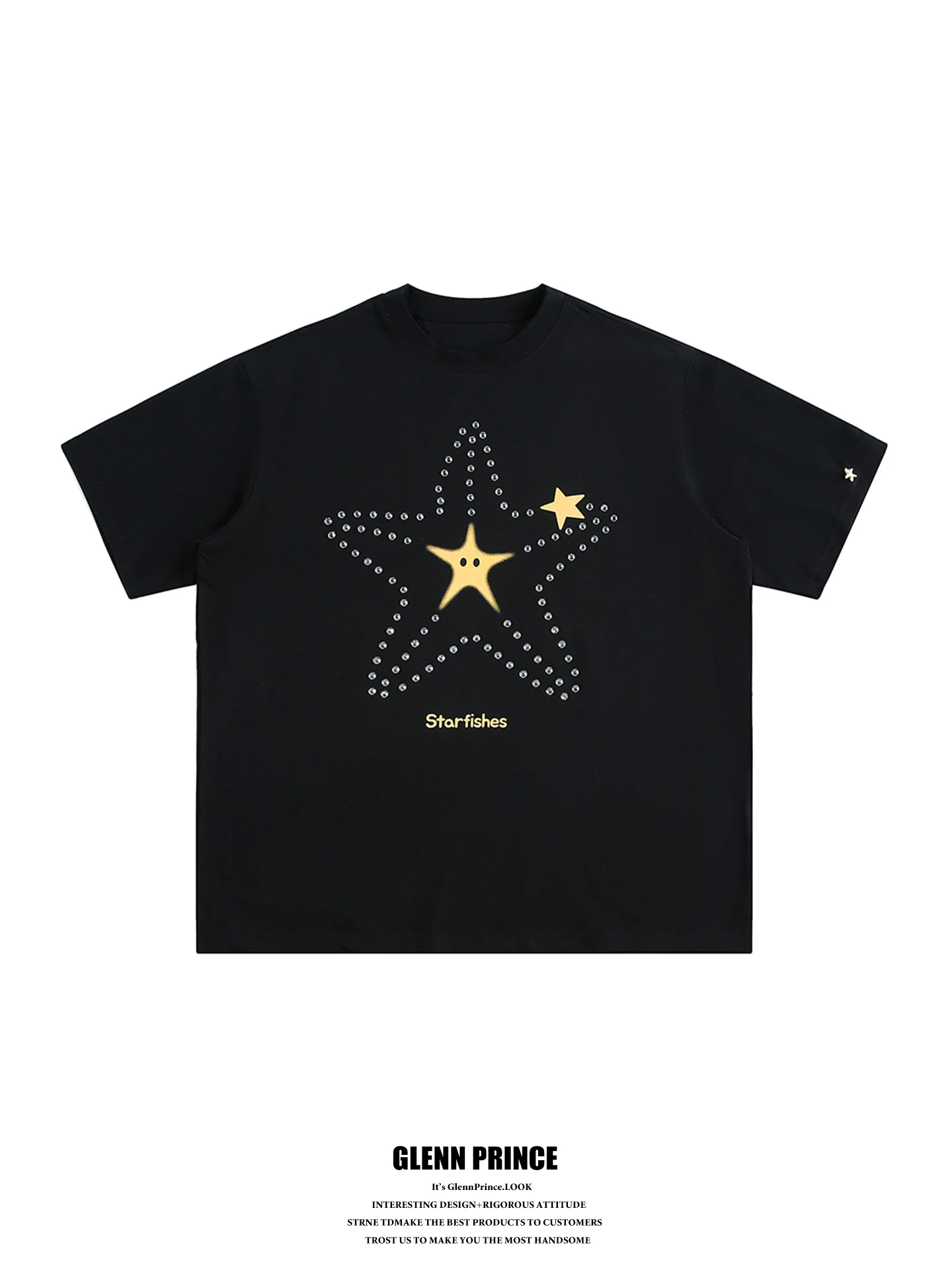 

GPstudio Trendy Star Print Short Sleeve T-Shirt Men's Summer Cool Feeling Couple's Tee Breathable Quick Dry Antibacterial