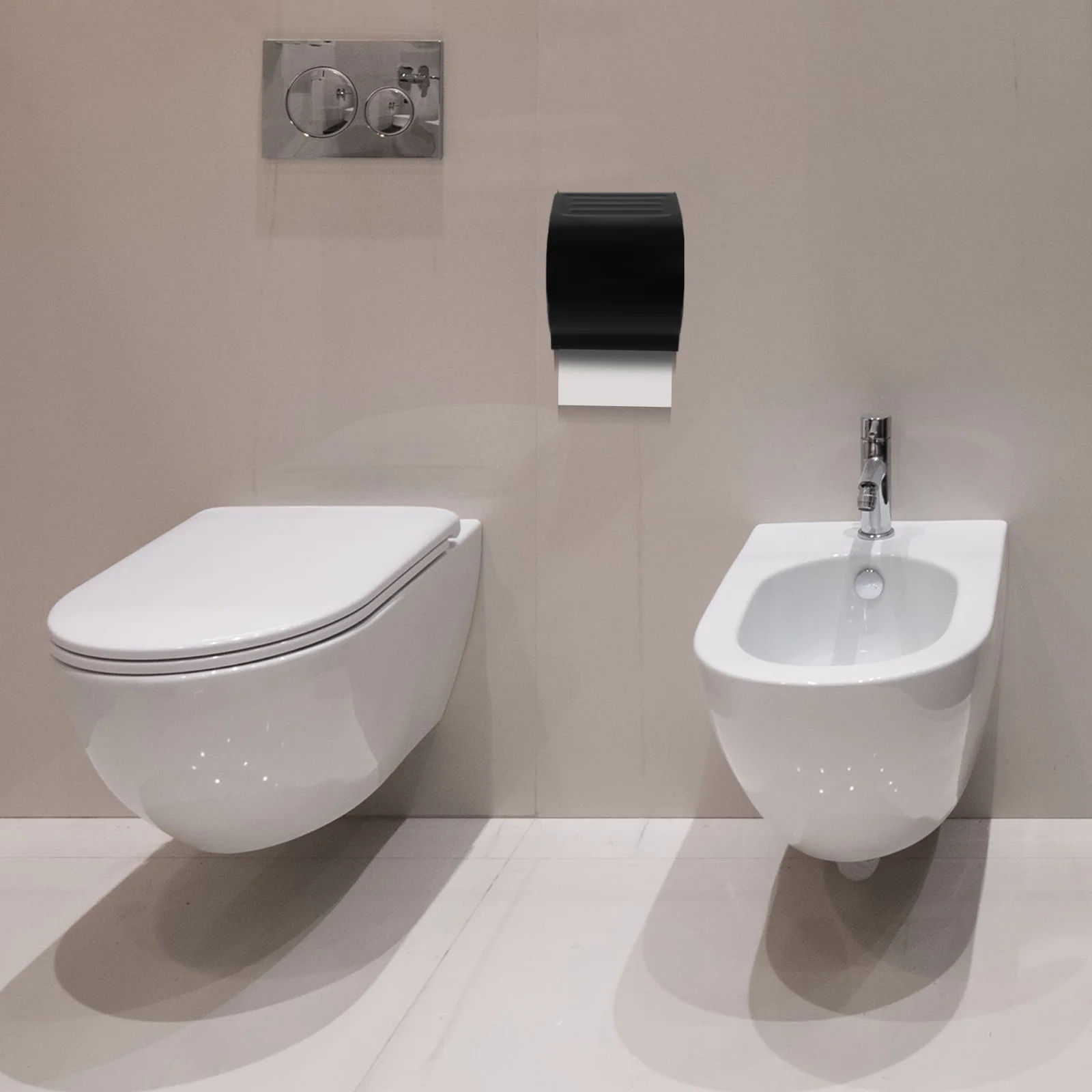 

1Pcs Black Stainless Steel Tissue Box Wall Mounted Waterproof Large Capacity Rust Proof Bathroom Toilet Paper Holder Tissue