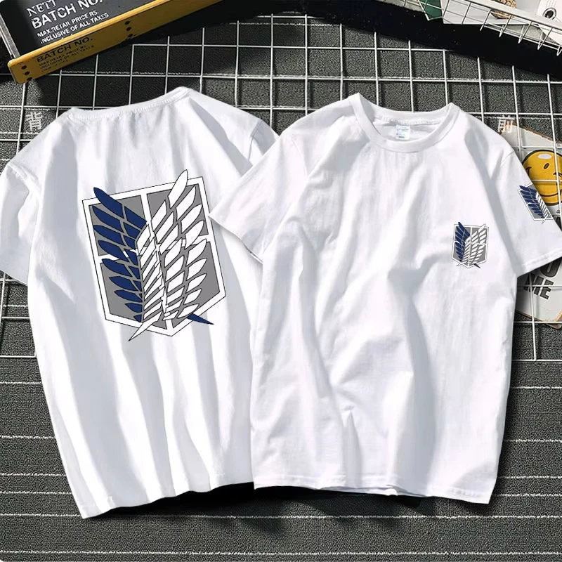 Summer Anime Attack on Titan Printed T Shirt Men Women Over Sized Trendy T-shirts Anime Fan T-shirt Harajuku Manga Summer Tops