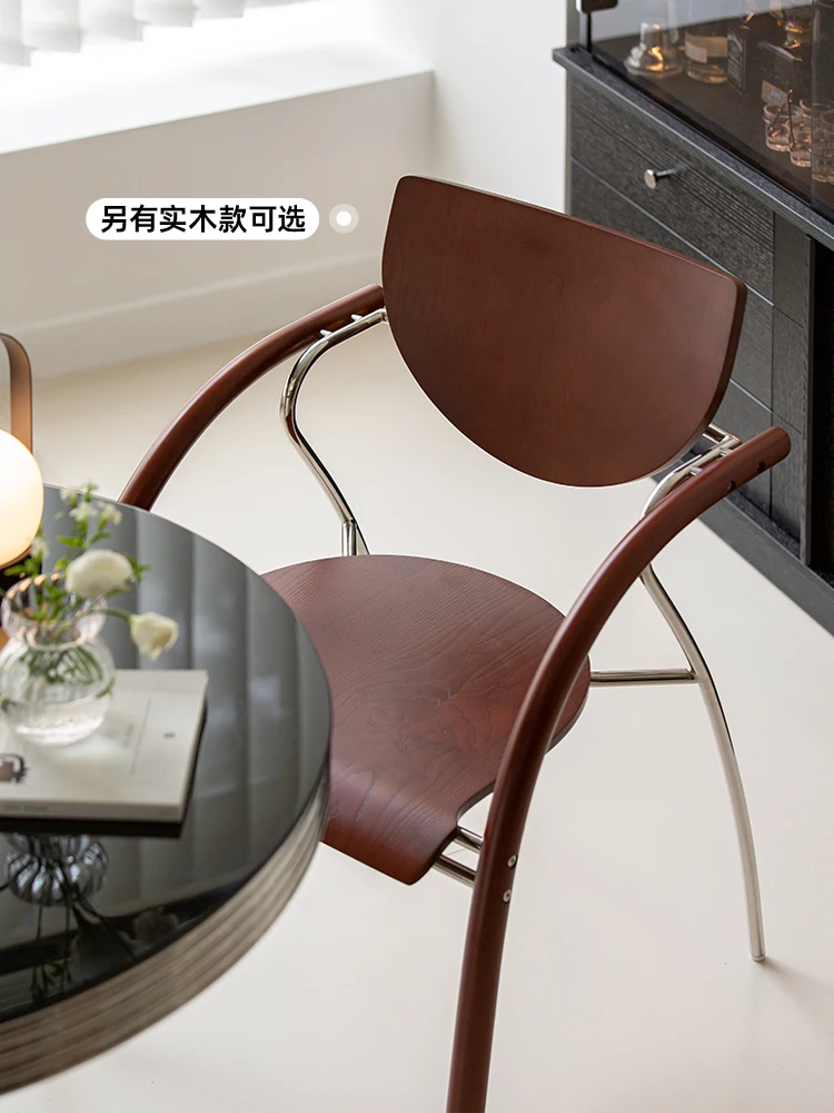 Used solid wood dining chair home backrest