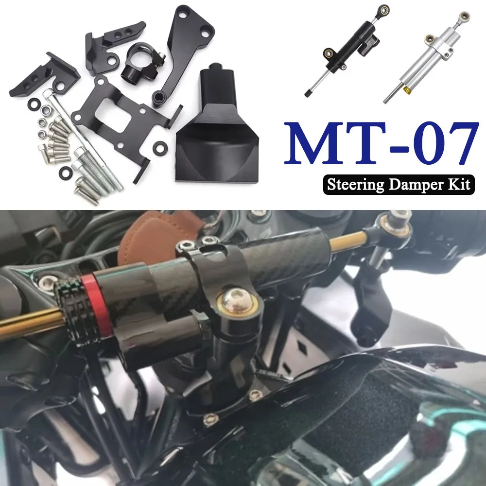 MT-07 MT07 FZ-07 CNC Lenkungsdämpfer Montagehalterung Kit für Yamaha MT07 MT-07 FZ-07 FZ07 2013–2019 2014 2015 2016 2017 2018
