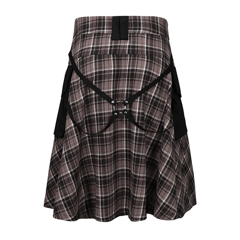 Kilt scozzese da uomo medievale Costume da festa tradizionale guerriero guerriero romano gonna Cargo cavaliere Cosplay Tartan Modern Unifrom